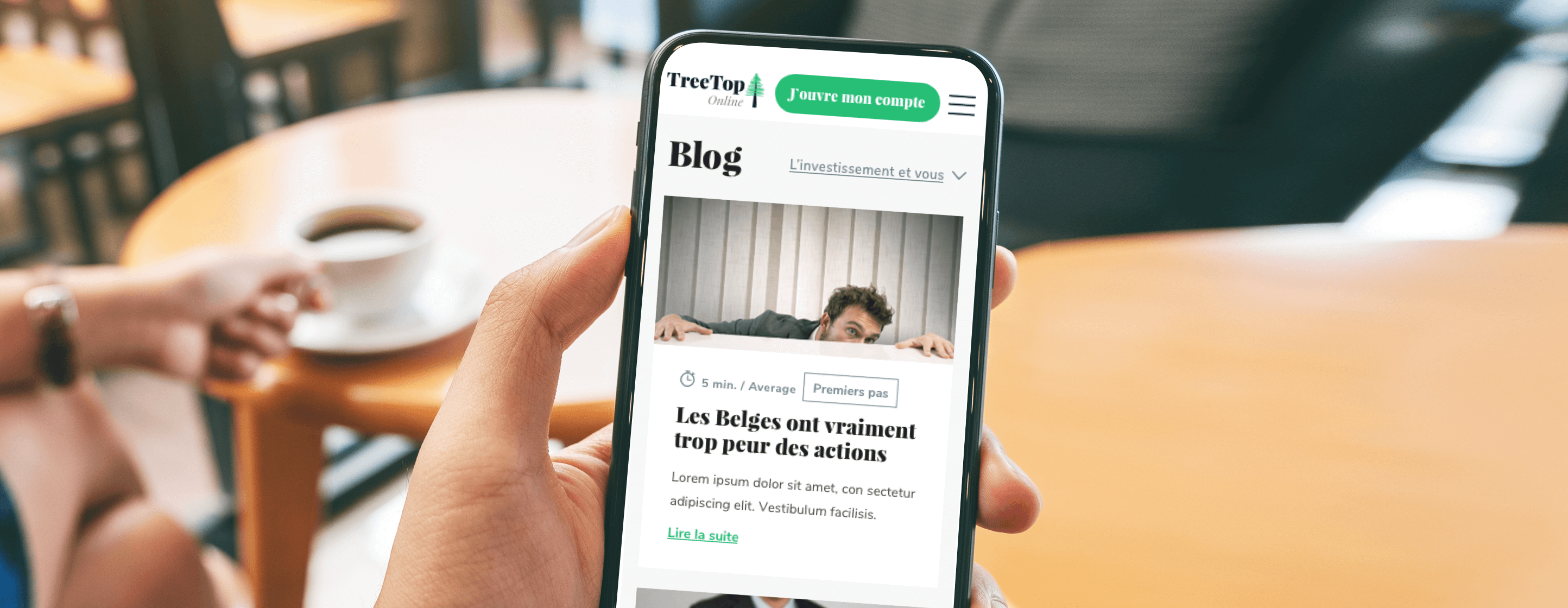 Aperçu du site treetop sur un smartphone